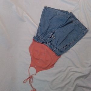 Lauren Conrad halter top and Liz wear Jean shorts Set